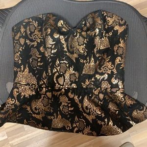 Bebe brocade peplum top